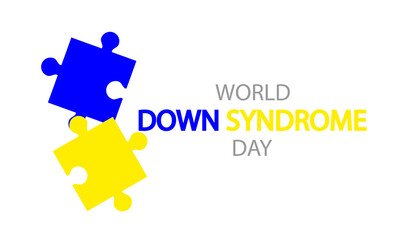Down Syndrome World Day puzzle, vector art illustration.