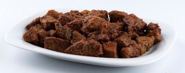 albanian style fried diced liver