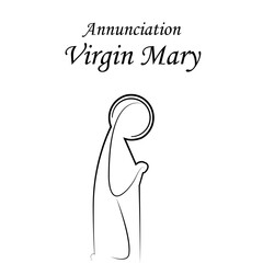 Mary virgin annunciation Western Christians, vector art illustration.