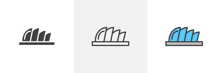 Sydney Opera House Isolated Line Icon Style Design. Simple Vector Illustration