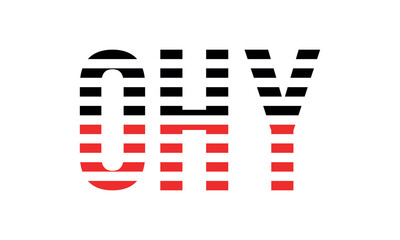 OHY three initial letter iconic line negative space minimal logo design vector template. monogram, abstract, wordmark, business, typography, minimalist, brand, company, flat, modern, unique, simple