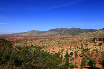 Fototapeta na wymiar View on a mountain in the Middle Atlas is a mountain range in Morocco.