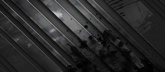 Stylish Black and White Metal Composition Wallpaper
