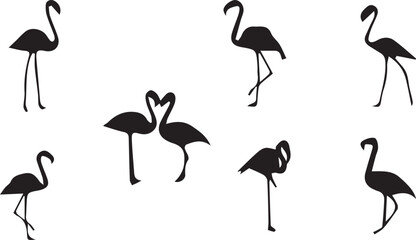 silhouettes of flamingos © Yakub Dhali