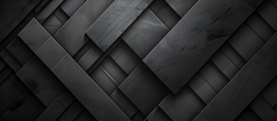 Sleek Metallic Rectangle Black Wallpaper