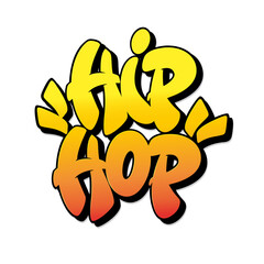 Hip Hop font in old school graffiti style. Vector illustration.