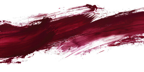 Dark red ink brush stroke, Dark red brush splashes isolated on transparent png.
