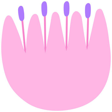 Hello spring hand drawn abstract pink flower