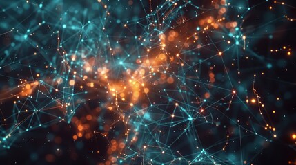 Abstract ai learning concept: technology background illustrating interconnected nodes and pathways - obrazy, fototapety, plakaty
