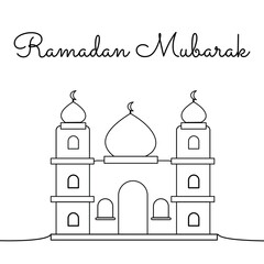 line art of Ramadan Mubarak good for Ramadan celebrate. line art. illustration.