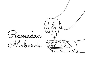 line art of Ramadan Mubarak good for Ramadan celebrate. line art. illustration.