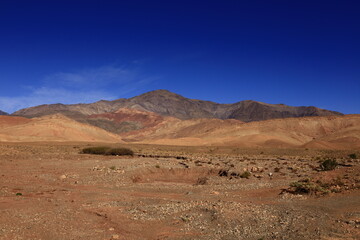 View on a mountain in the High Atlas  which is a mountain range in central Morocco, North Africa, the highest part of the Atlas Mountains
