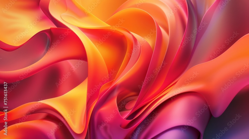 Poster mesmerizing abstract background: smooth shapes in harmonious blend