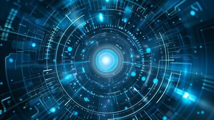 Obraz premium Technologyvibrant abstract futuristic blue technology concept background