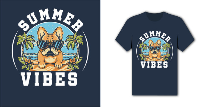 Cool summer vibes dog t-shirt