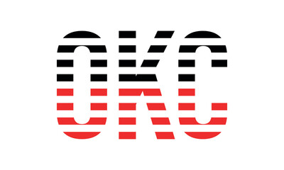 OKC three initial letter iconic line negative space minimal logo design vector template. monogram, abstract, wordmark, business, typography, minimalist, brand, company, flat, modern, unique, simple