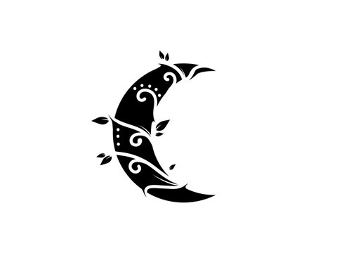 Moon and stars logo icon design template elements. moon logo design