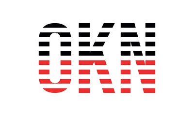 OKN three initial letter iconic line negative space minimal logo design vector template. monogram, abstract, wordmark, business, typography, minimalist, brand, company, flat, modern, unique, simple