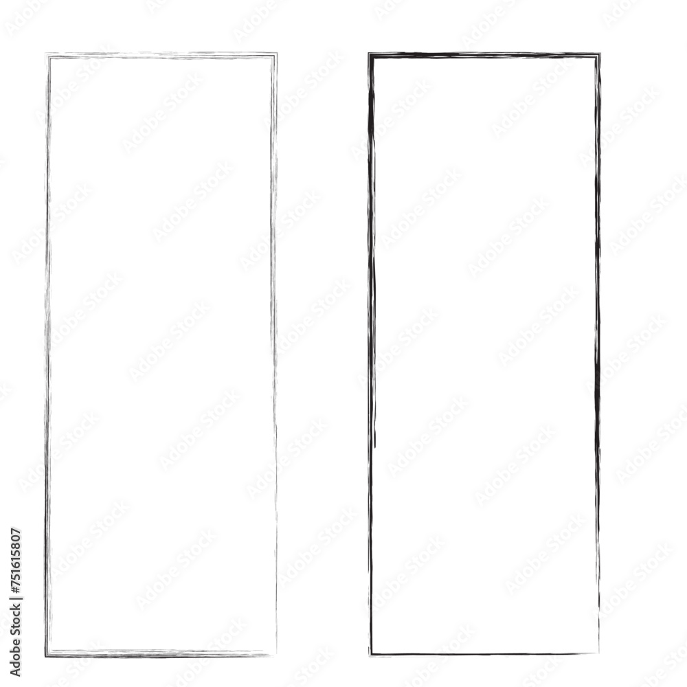 Poster grunge square and rectangle frames. ink empty black boxes set. rectangle borders collections. rubber