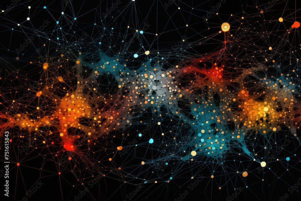 Poster ai-inspired neural network pattern. abstract neural network inspired artwork, ai generated