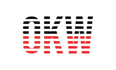 OKW three initial letter iconic line negative space minimal logo design vector template. monogram, abstract, wordmark, business, typography, minimalist, brand, company, flat, modern, unique, simple