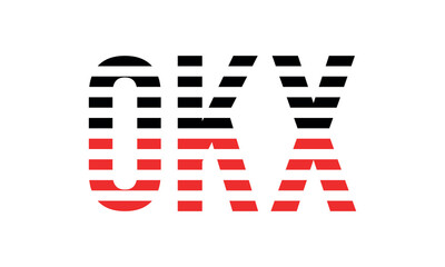 OKX three initial letter iconic line negative space minimal logo design vector template. monogram, abstract, wordmark, business, typography, minimalist, brand, company, flat, modern, unique, simple