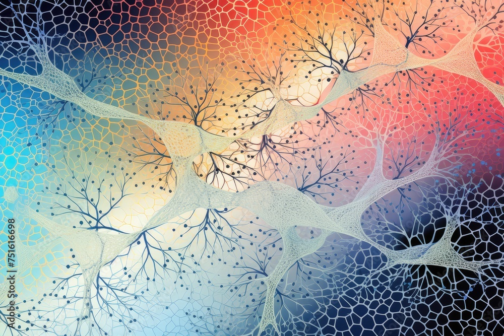 Poster ai-inspired neural network pattern. abstract neural network inspired artwork, ai generated