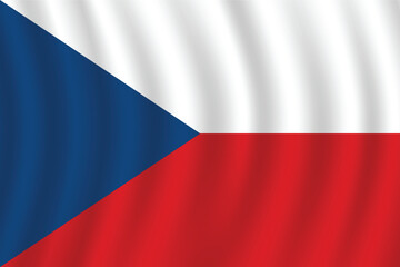 Flat Illustration of the Czech Republic flag. Czech Republic national flag design. Czech Republic Wave flag.
