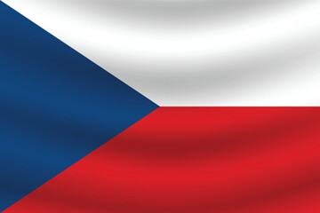 Flat Illustration of the Czech Republic flag. Czech Republic national flag design. Czech Republic Wave flag.

