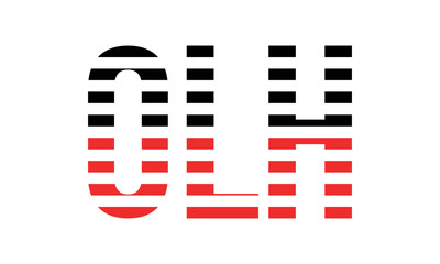 OLH three initial letter iconic line negative space minimal logo design vector template. monogram, abstract, wordmark, business, typography, minimalist, brand, company, flat, modern, unique, simple