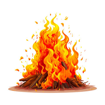Holika Dahan on transparent background, image