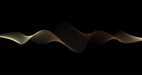 Abstract black and gold lines luxury poster set