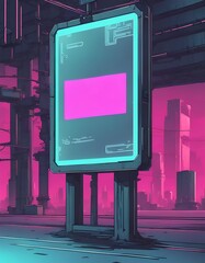 cyberpunk billboard, sci-fi advertisement