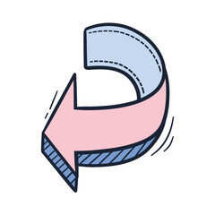 Colorful doodle arrow element