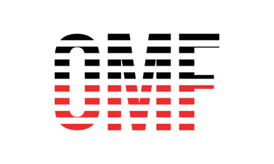 OMF three initial letter iconic line negative space minimal logo design vector template. monogram, abstract, wordmark, business, typography, minimalist, brand, company, flat, modern, unique, simple