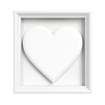 isolated heart white frame on white background