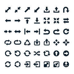 Arrow simple icons. Pixel perfect.
