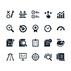 Assessment simple icons. Pixel perfect.