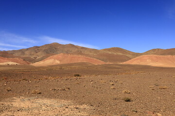 View on a mountain in the High Atlas  which is a mountain range in central Morocco, North Africa, the highest part of the Atlas Mountains