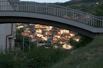 Urban glow. Contrasting shadows beneath the bridge. 