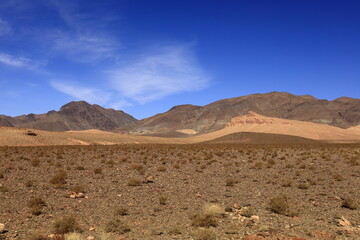 View on a mountain in the High Atlas  which is a mountain range in central Morocco, North Africa, the highest part of the Atlas Mountains