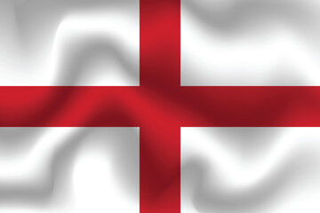 Obraz premium Flat Illustration of England flag. England national flag design. England Wave flag. 