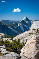 Beautiful alpine landscape along the picturesque Tioga Pass, California, USA,