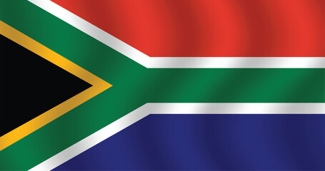 Flat Illustration of South Africa flag. South Africa national flag design. South Africa Wave flag.
