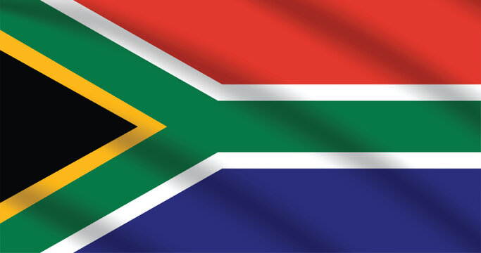 Flat Illustration of South Africa flag. South Africa national flag design. South Africa Wave flag.
