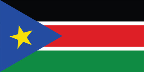 Flat Illustration of South Sudan national flag. South Sudan flag design. 
