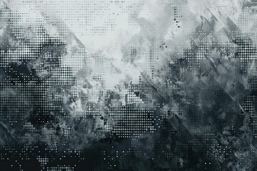 digital artistry as grey digital pixelation merges with dynamic pixel patterns, creating a futuristic and modern aesthetic that harmonizes with the urban landscape of a cityscape background