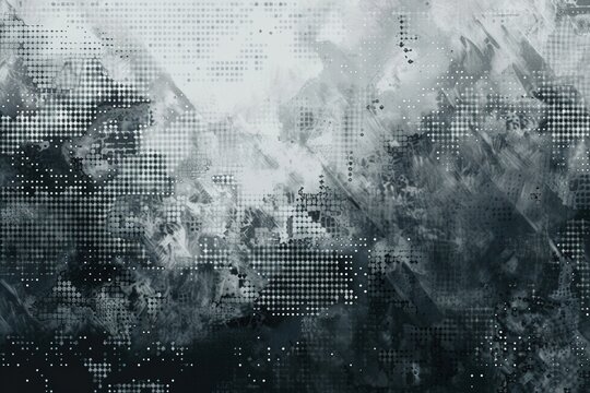 digital artistry as grey digital pixelation merges with dynamic pixel patterns, creating a futuristic and modern aesthetic that harmonizes with the urban landscape of a cityscape background