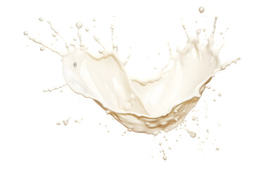 Watercolor milk cream splash on transparent background