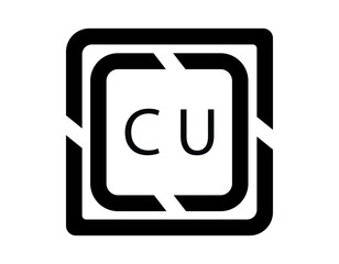 CU logo design template vector. CU Business abstract connection vector logo. CU icon circle logotype
